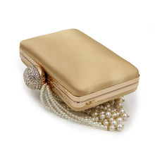 Load image into Gallery viewer, Women&#39;s Elegant Faux Pearl Tassel Design Satin Handbags - Ailime Designs