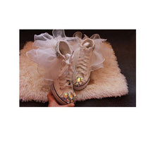 Load image into Gallery viewer, Women&#39;s Tulle Ruffle Trim &amp; Crystal Design Tennis Shoes
