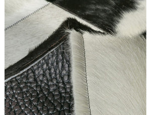 Black & White Leather Skin Block Print Design Area Rugs