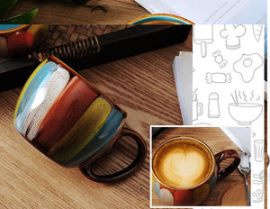 Colorful Hand-painted Pottery Sculptured Drinking Cups