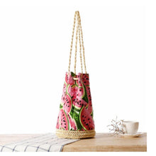 Load image into Gallery viewer, Women&#39;s Stylish Watermelon Print Design Straw Handbags - Ailime Designs