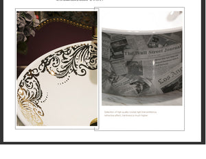 Decorative Newspaper Print Design Basin Sinks - Ailime Designs