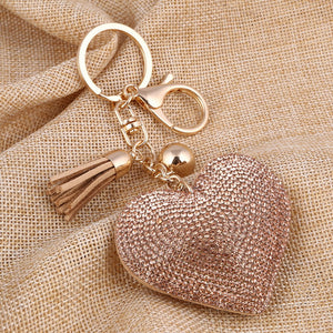Heart Rhinestone Keychain Holders - Purse Accessories