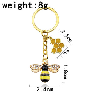 Bee Charms Rhinestone Keychain Holders - Purse Accessories