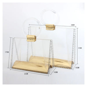 Box Shape Design Women's Transparent Tote Bags - Ailime Designs - Ailime Designs