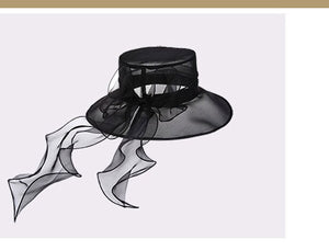 Organza Oversize Tie-Bow Front Design Sheer Hats - Ailime Designs
