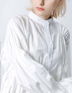 Women's Balloon Sleeve Asymmetrical Hem Dresses - Ailime Designs